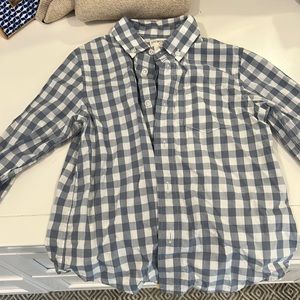 Crewcuts boys blue gingham shirt.  Size 3